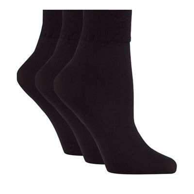 Pack of three 40 Denier opaque ankle highs